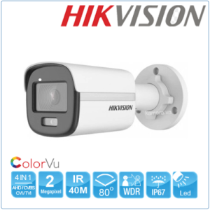 Camera Hikvision HDCVI 2MP ColorVu có màu DS-2CE12DF0T-F