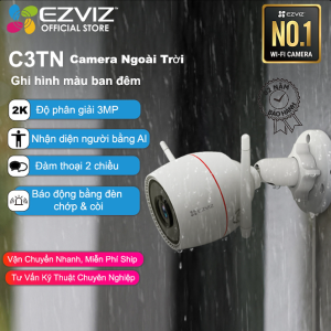 Camera Ezviz ngoài trời Có báo động, Hỗ trợ màu ban đêm - Ezviz 3TN Pro