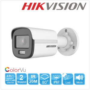 Camera HD-TVI 2MP ColorVu - Có màu 24/24 DS-2CE10DF0T-PFS