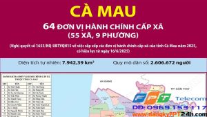 Danh sách 64 đơn vị hành chính cấp xã tỉnh Cà mau