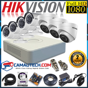 Bộ Camera Đầu ghi 7 Camera Hikvision 1080P
