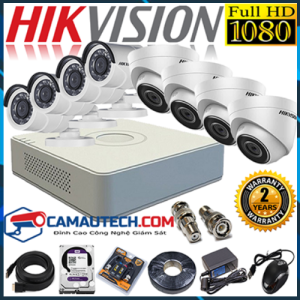 Bộ Camera Đầu ghi 8 Camera Hikvision 1080P chống ngược sáng